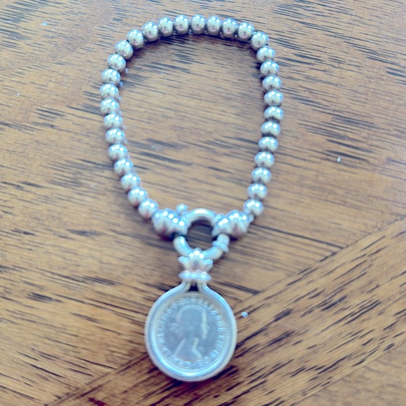 Sterling Silver Australian Sixpence Coin Necklace with Bezel - Picture 3 of 4